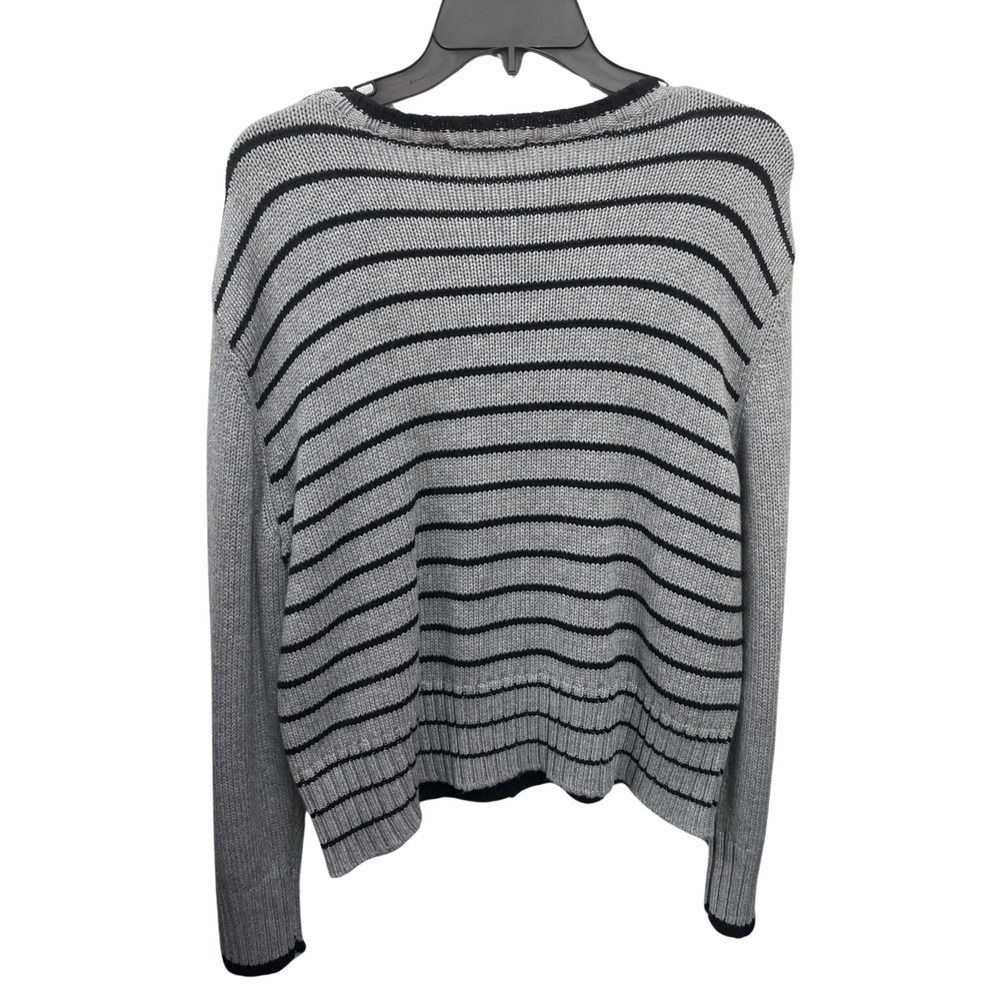 Splendid Gray Striped Sweater - Small - Women's Pullover Knitwear